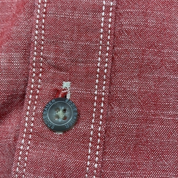 Eddie Bauer Long Sleeve Button Down Cotton Shirt Small Red - Picture 4 of 11